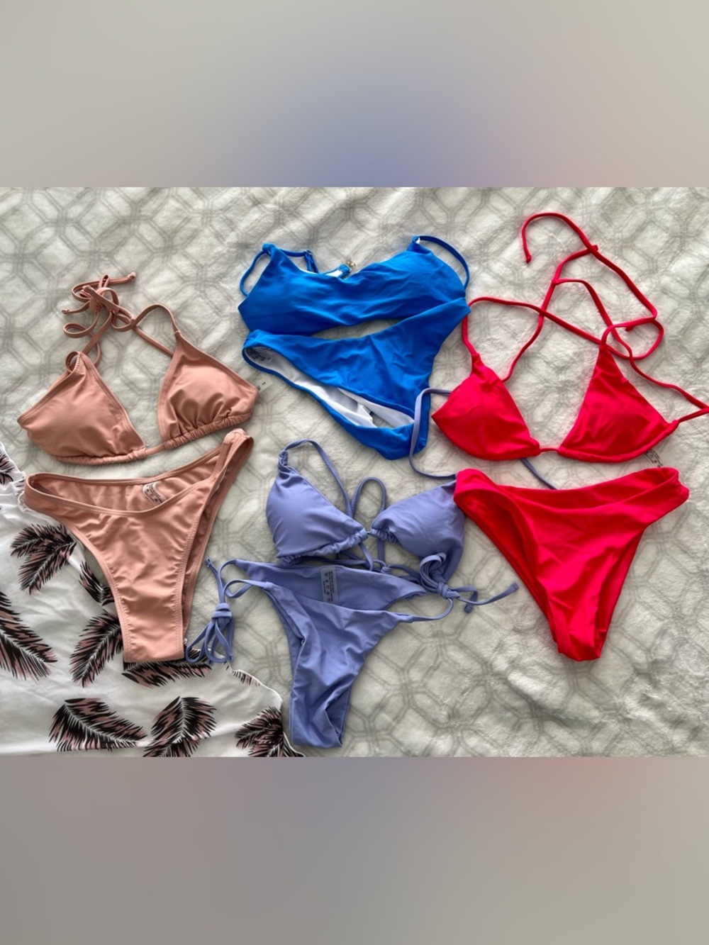5 pc. SHEIN Swim Summer Beach Bikini Set Halter Triangle Bra & Thong XS
